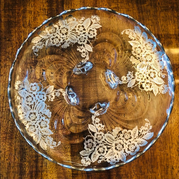Unknown Dining Vintage Clear Glass Raised Serving Plate Wsterling